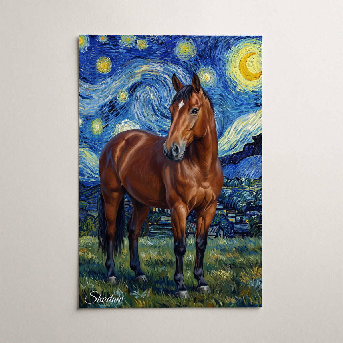 Hesteportræt i Van Gogh-stil efter dit foto - plakat