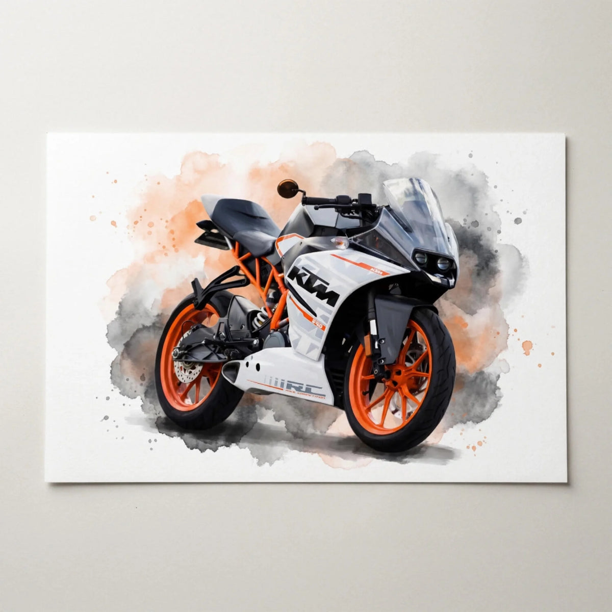 Motorcykelportræt i akvarelstil efter dit foto - plakat