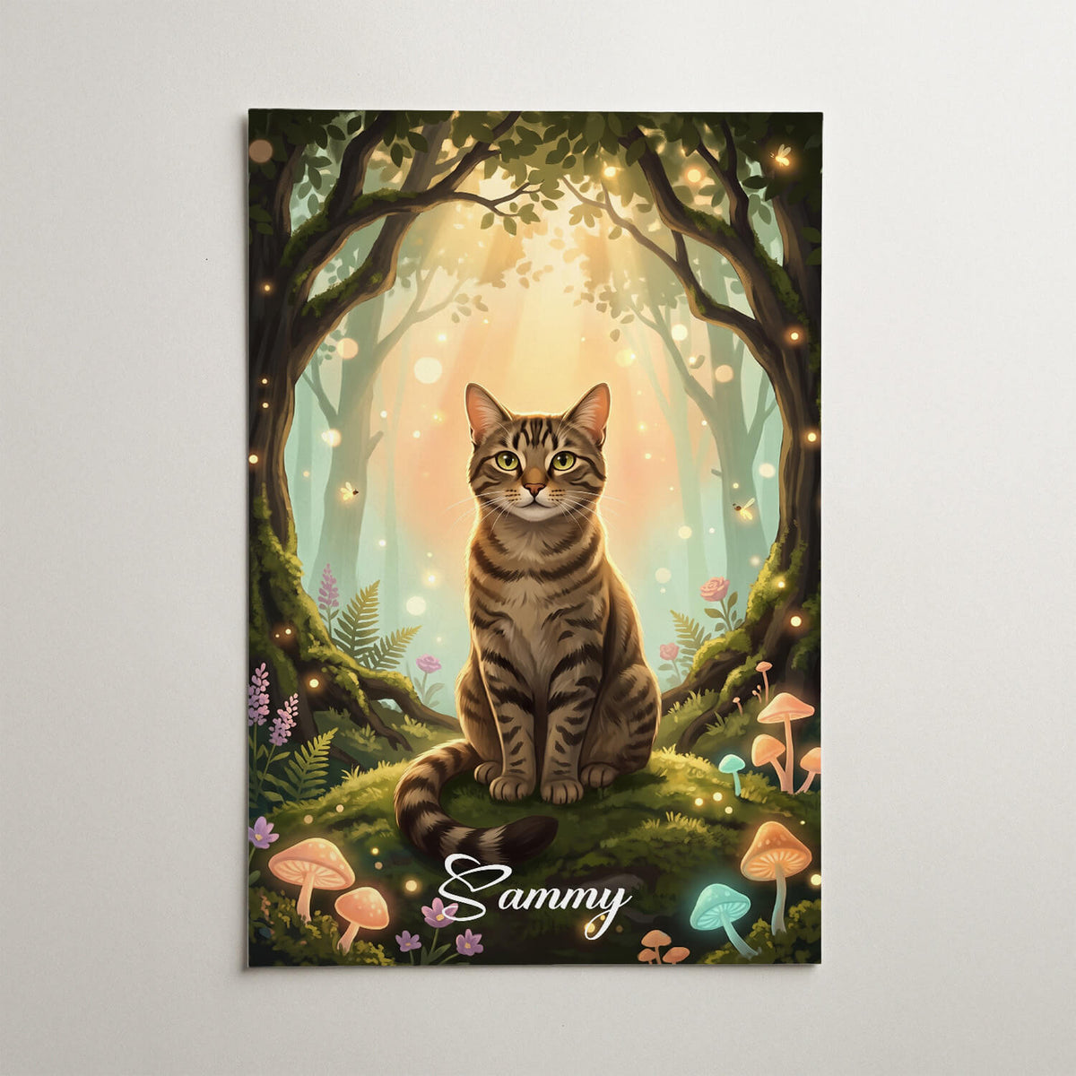 Katteportræt i fantasy-/cartoon-stil efter dit foto - plakat