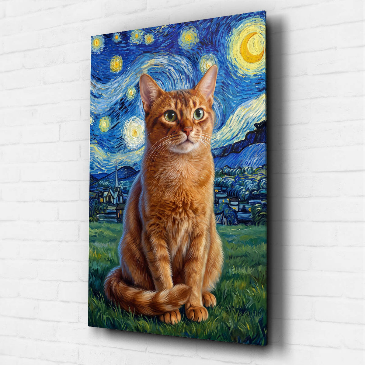 Katteportræt i Van Gogh-stil efter dit foto - akrylglas