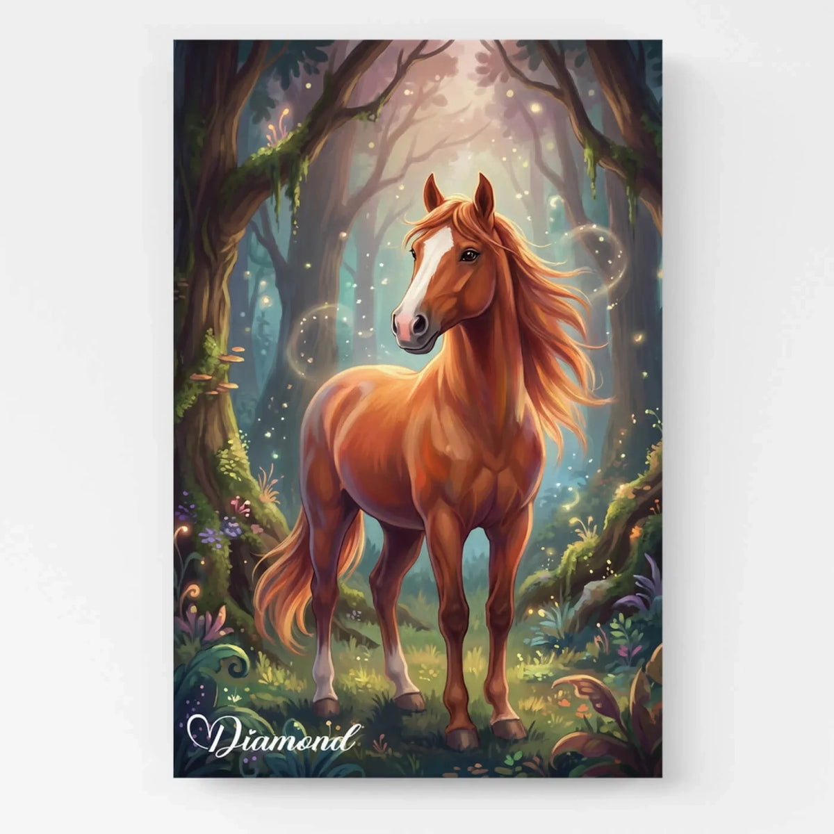 Hesteportræt i fantasy-/cartoon-stil efter dit foto - plakat