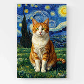 Katteportræt i Van Gogh-stil efter dit foto - lærred