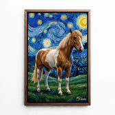 Hundeportræt i Van Gogh-stil efter dit foto - lærred med valnødde ramme